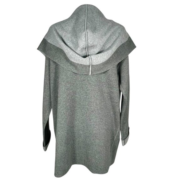 Reversible Drape-Front Cardigan Coat Charcoal & Light Gray Knit NWOT Boutique XL - Picture 5 of 11